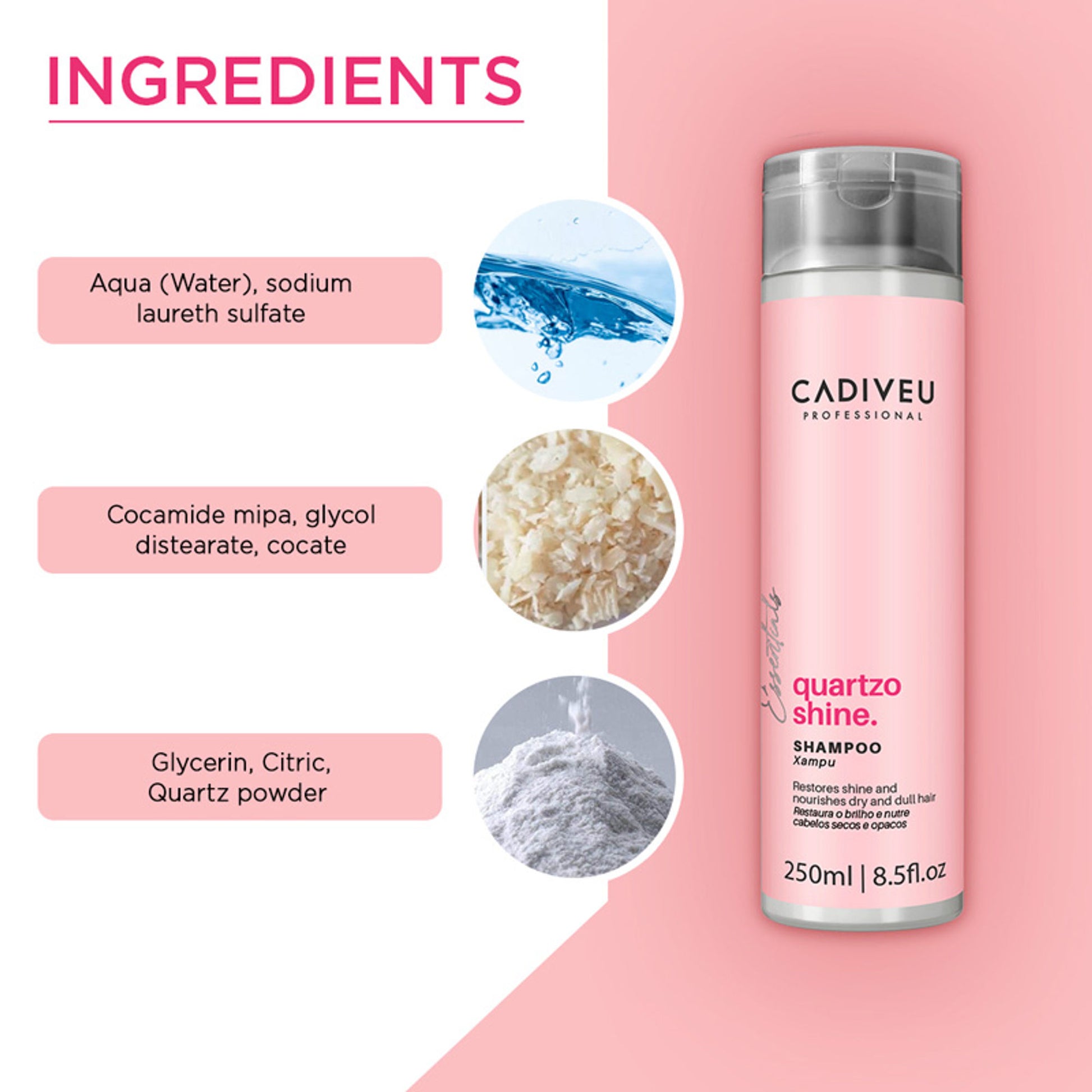 Cadiveu Quartzo Shine Shampoo For Soft & Shiny Hair