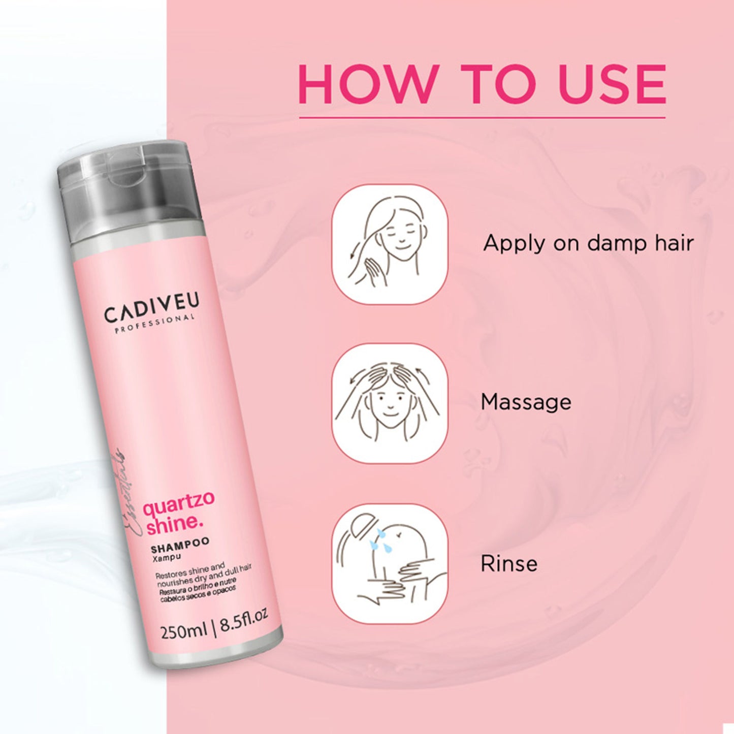 Cadiveu Quartzo Shine Shampoo For Soft & Shiny Hair