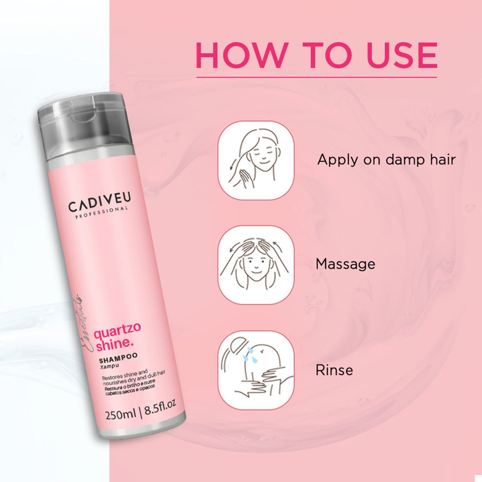 Cadiveu Quartzo Shine Shampoo For Soft & Shiny Hair