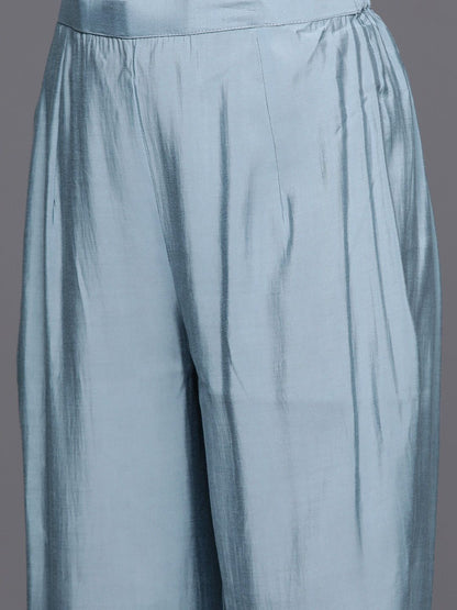 Indyancart IE Women Floral Embroidered Regular Sequinned Kurta with Trousers & With Dupatta