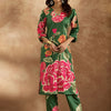 Dhiyona IE Women Floral Printed Regular Kurta with Trousers