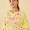 Indyancart IE Women Floral Embroidered Cotton Kurta with Trousers & Dupatta