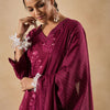 Indyancart IE Floral Printed V-Neck Pure Cotton Straight Kurta With Trousers & Dupatta