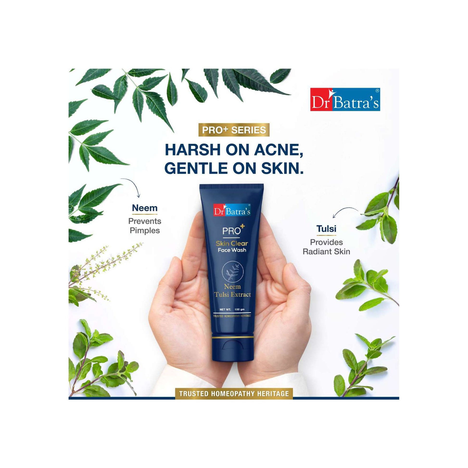 Dr Batra's PRO +Skin Clear Face washEnriched withTulsi,Neem,Aloe Vera,Natural Extract