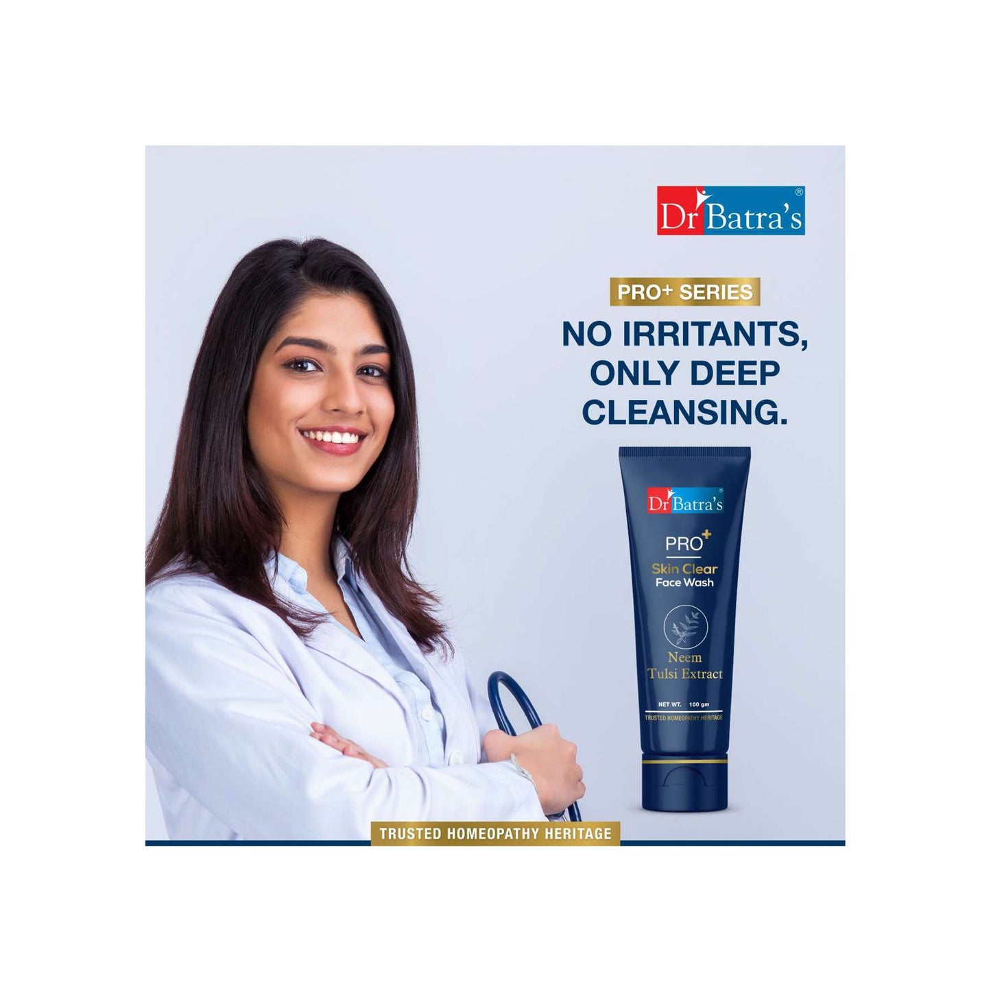 Dr Batra's PRO +Skin Clear Face washEnriched withTulsi,Neem,Aloe Vera,Natural Extract