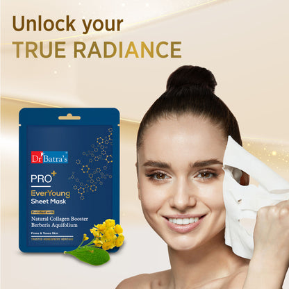Dr Batras Pro + EverYoung Sheet Mask-Get Glowing Skin- Paraben free-All Skin Type- Natural Extract