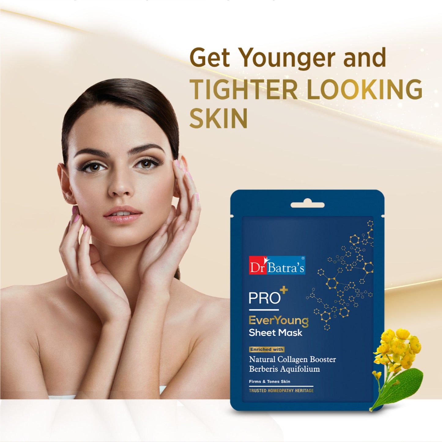 Dr Batras Pro + EverYoung Sheet Mask-Get Glowing Skin- Paraben free-All Skin Type- Natural Extract