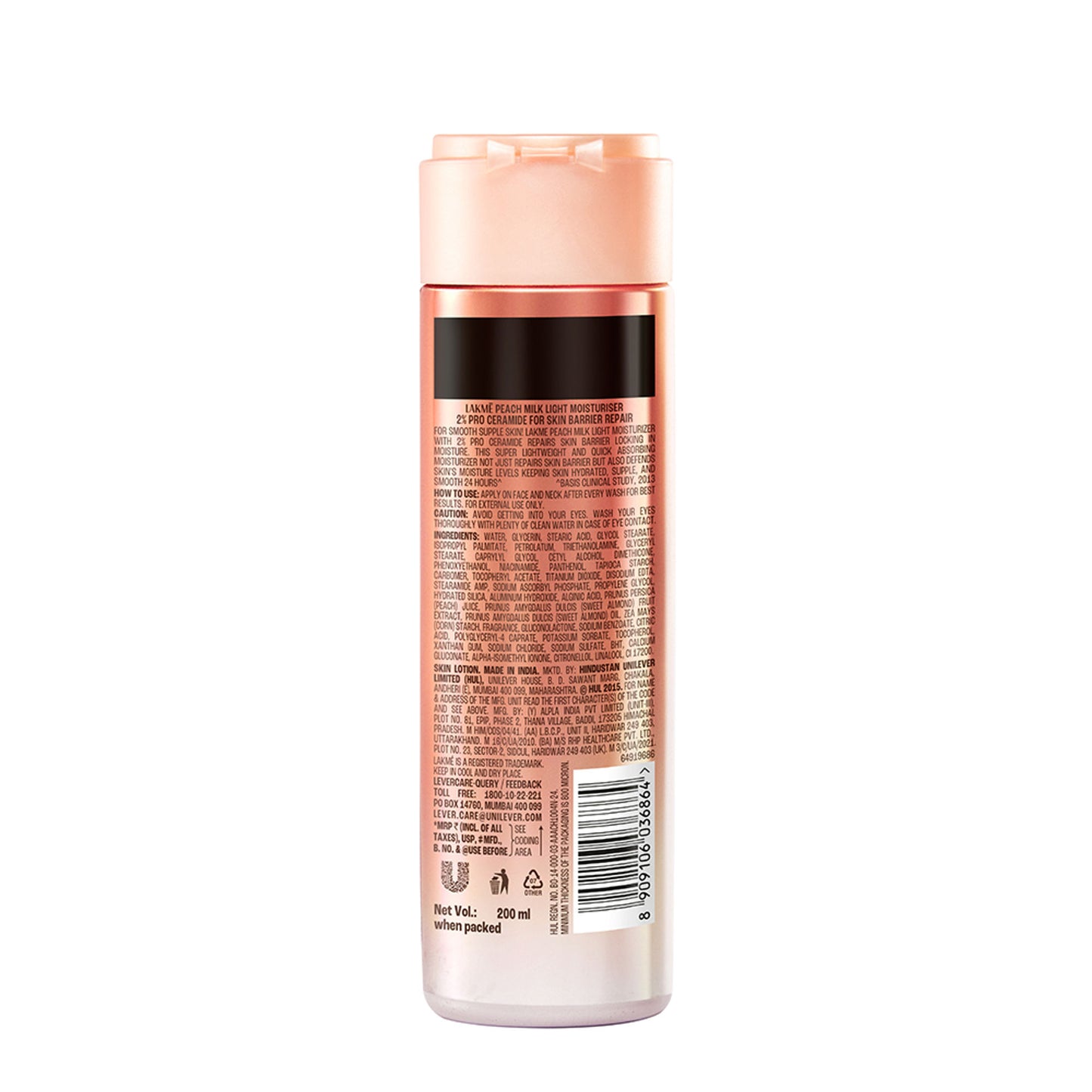 Lakme Peach Pro Ceramide Moisturizer with Vitamin E,For Dry Skin,Normal Skin & Sensitive Skin