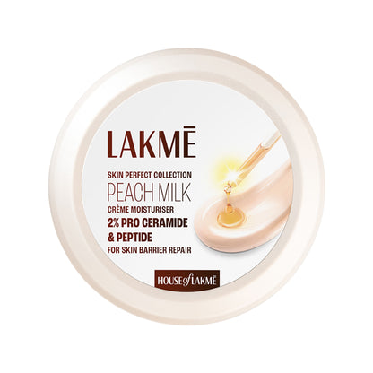 Lakmé Peach Creme Moisturiser, Ceramide & Peptide, Skin Barrier Repair & Hydrated Glow