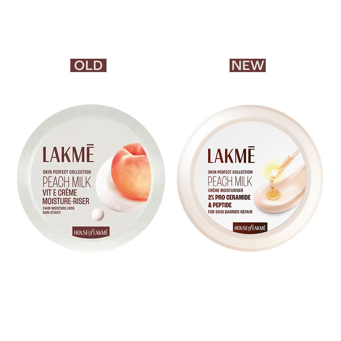 Lakmé Peach Creme Moisturiser, Ceramide & Peptide, Skin Barrier Repair & Hydrated Glow