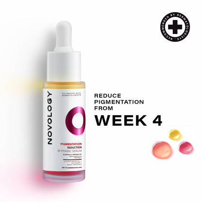 Novology Bi-Phasic Serum for Hyperpigmentation, Dark Spots, Blemishes and Acne Marks, Dermat Tested