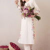 Indyancart IE Floral Printed Round Neck Pure Cotton Straight Kurta With Trouser