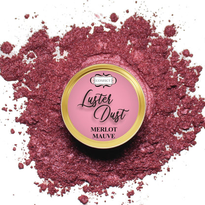 Confect Edible Luster Dust – Pack of 5 | Sangria Red, Mauve, Cherry Blossom, Two Tone, Wine Red |