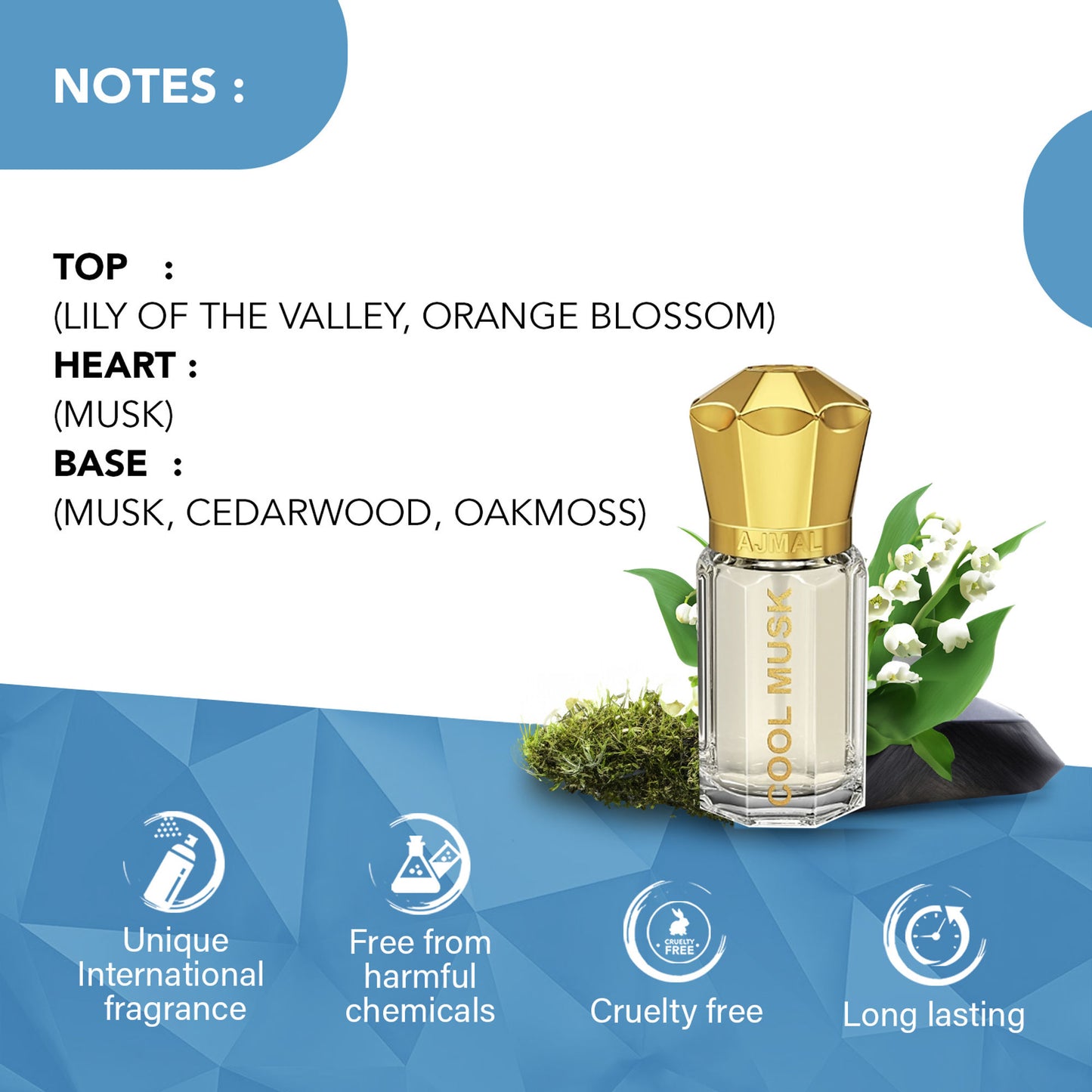 Ajmal India Cool Musk Attar Concentrated Perfume For Her
