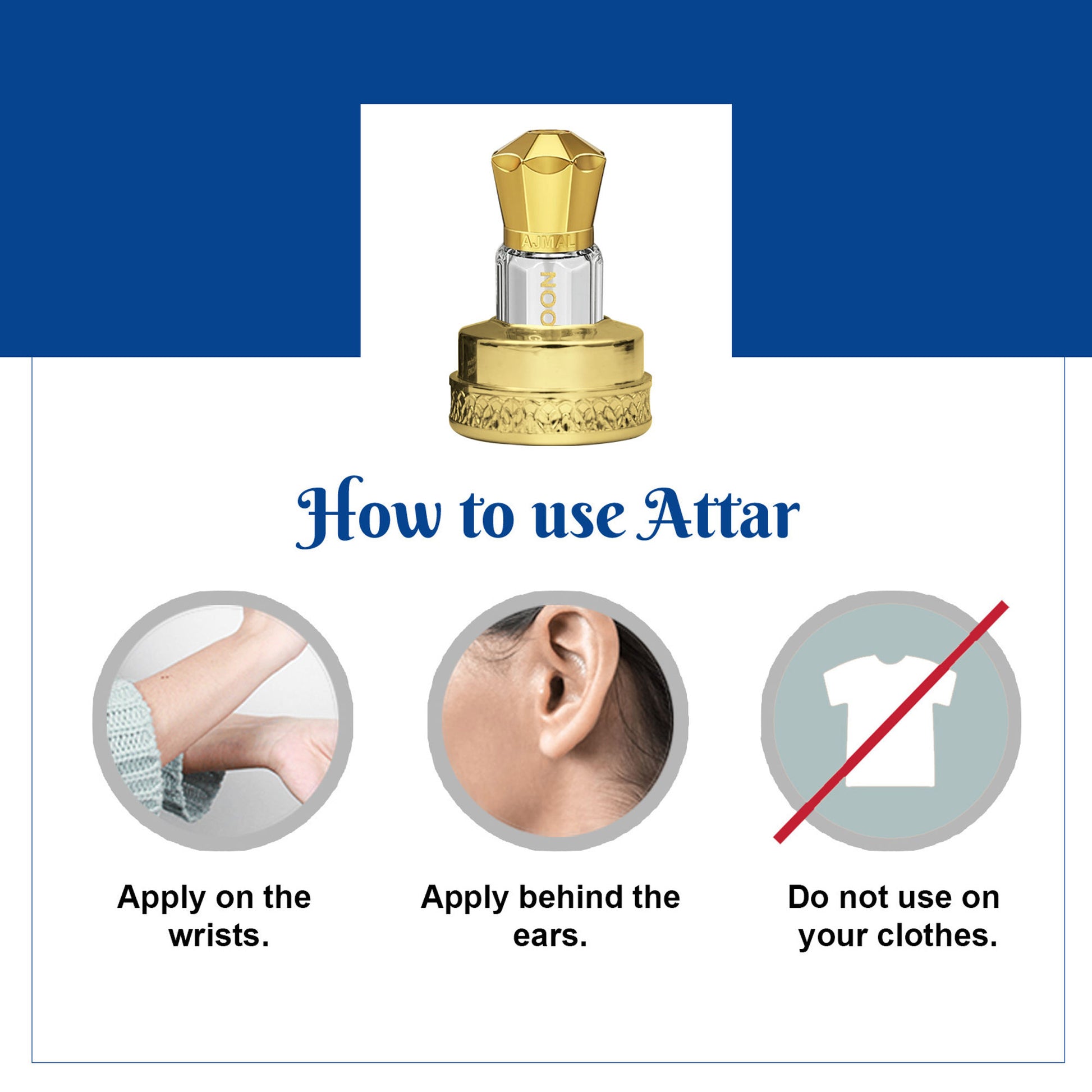 Ajmal India Blu Moon Attar Concentrated Perfume For Her