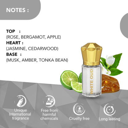 Ajmal India White Oud Attar Concentrated Perfume For Her
