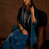 Indyancart IE Teal Ethnic Motifs Embroidered Regular Kurta with Trousers & Dupatta
