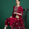 Dhiyona IE Women Ethnic Motifs Embroidered Regular Sequinned Kurta with Trousers & With Dupatta