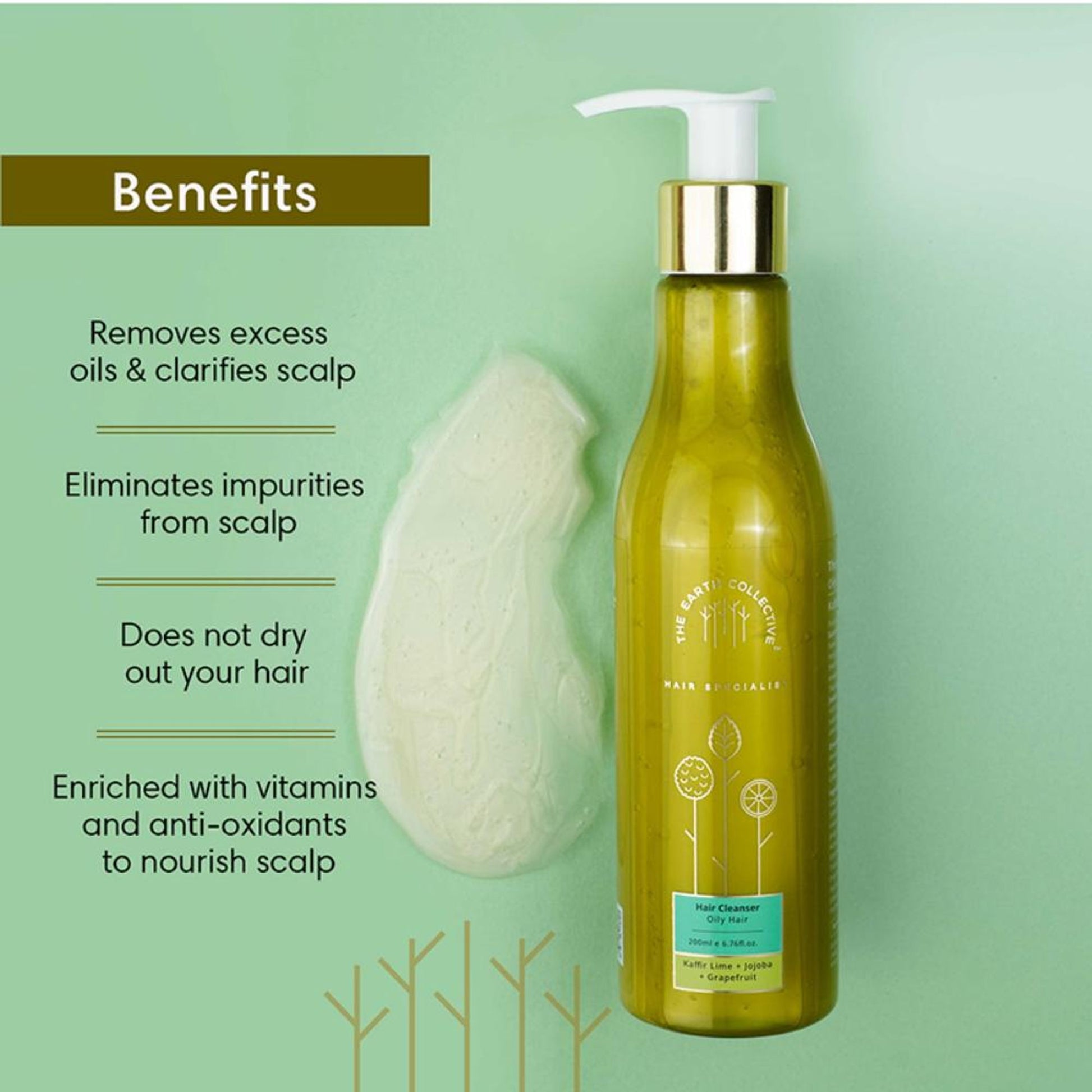 The Earth Collective Hair Cleanser- Oily Hair- Shampoo For Oily Scalp