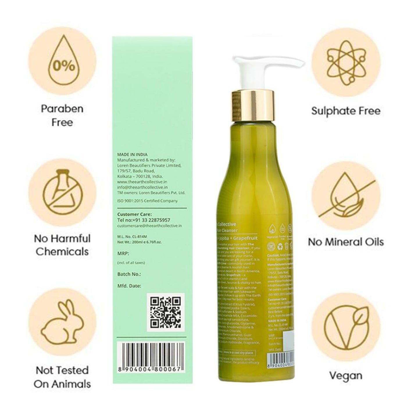 The Earth Collective Hair Cleanser- Oily Hair- Shampoo For Oily Scalp