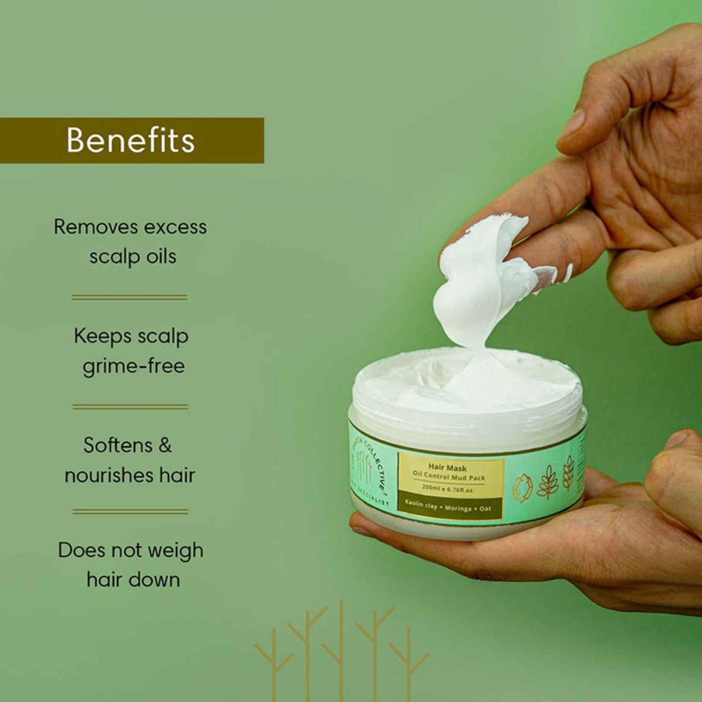 The Earth Collective Hair Mask- Oil Control Mud Pack- Kaolin Clay Hair Mask For Oily Scalp