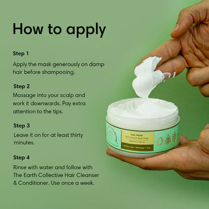 The Earth Collective Hair Mask- Oil Control Mud Pack- Kaolin Clay Hair Mask For Oily Scalp