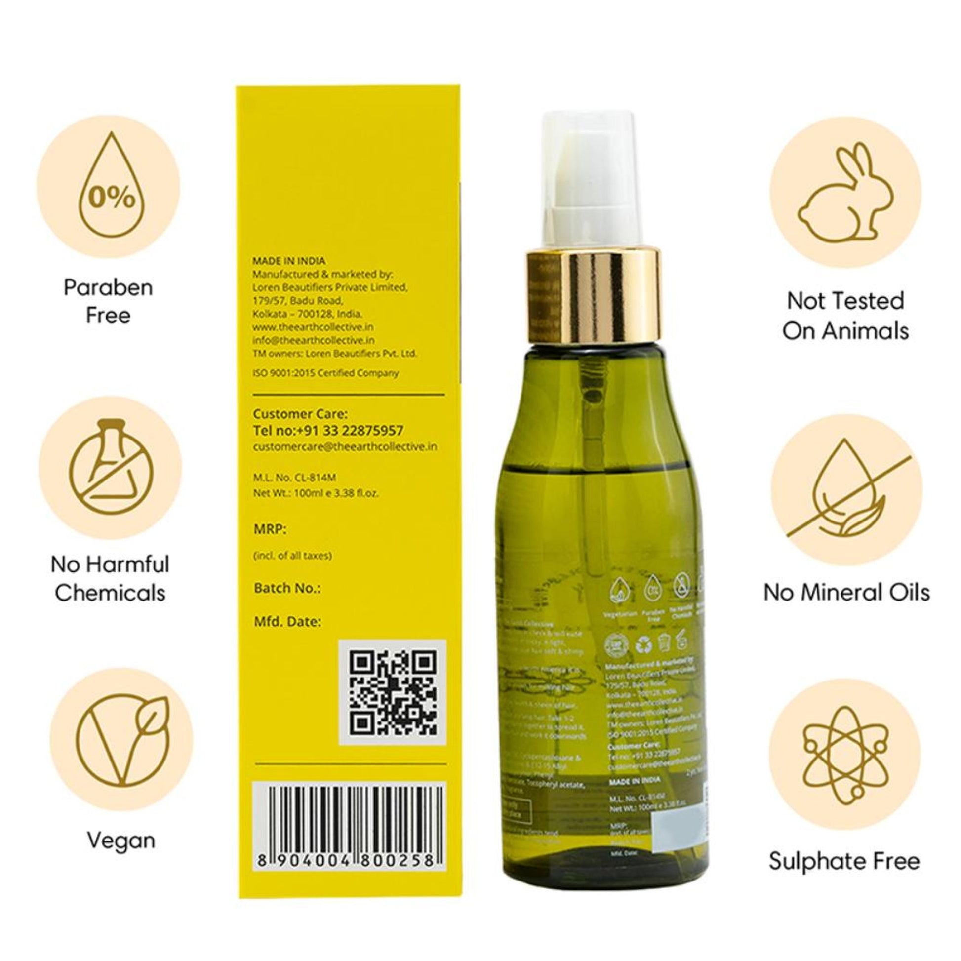 The Earth Collective Hair Serum, Anti-frizz