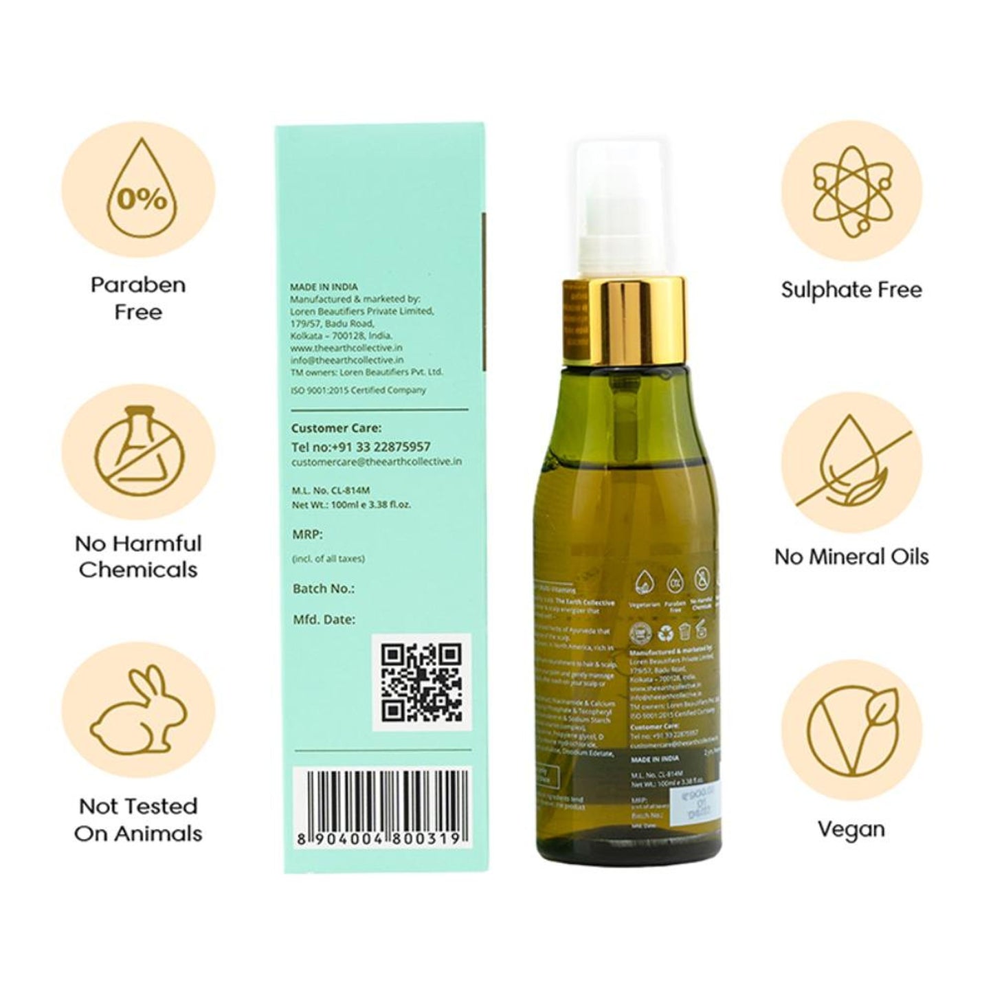 The Earth Collective Scalp Tonic ith Niacinamide- Hydrating & Nourishing Scalp Serum