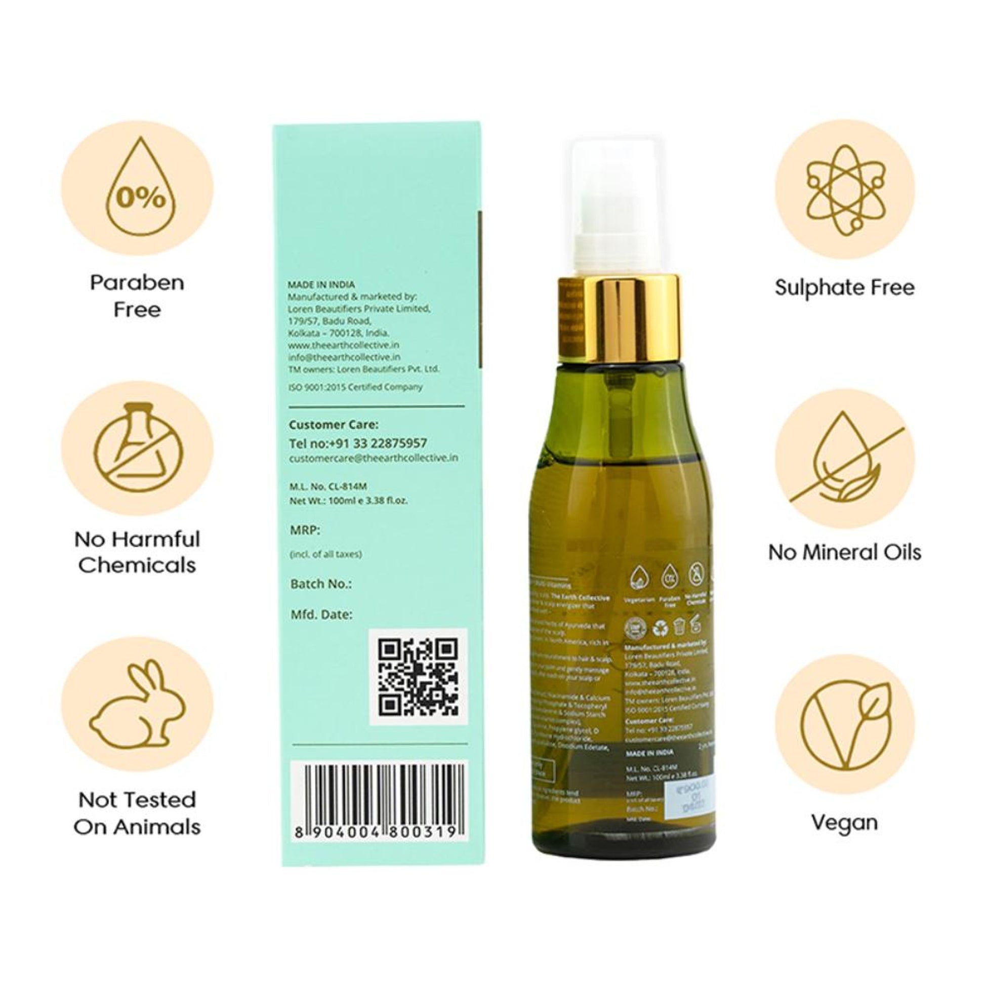 The Earth Collective Scalp Tonic ith Niacinamide- Hydrating & Nourishing Scalp Serum