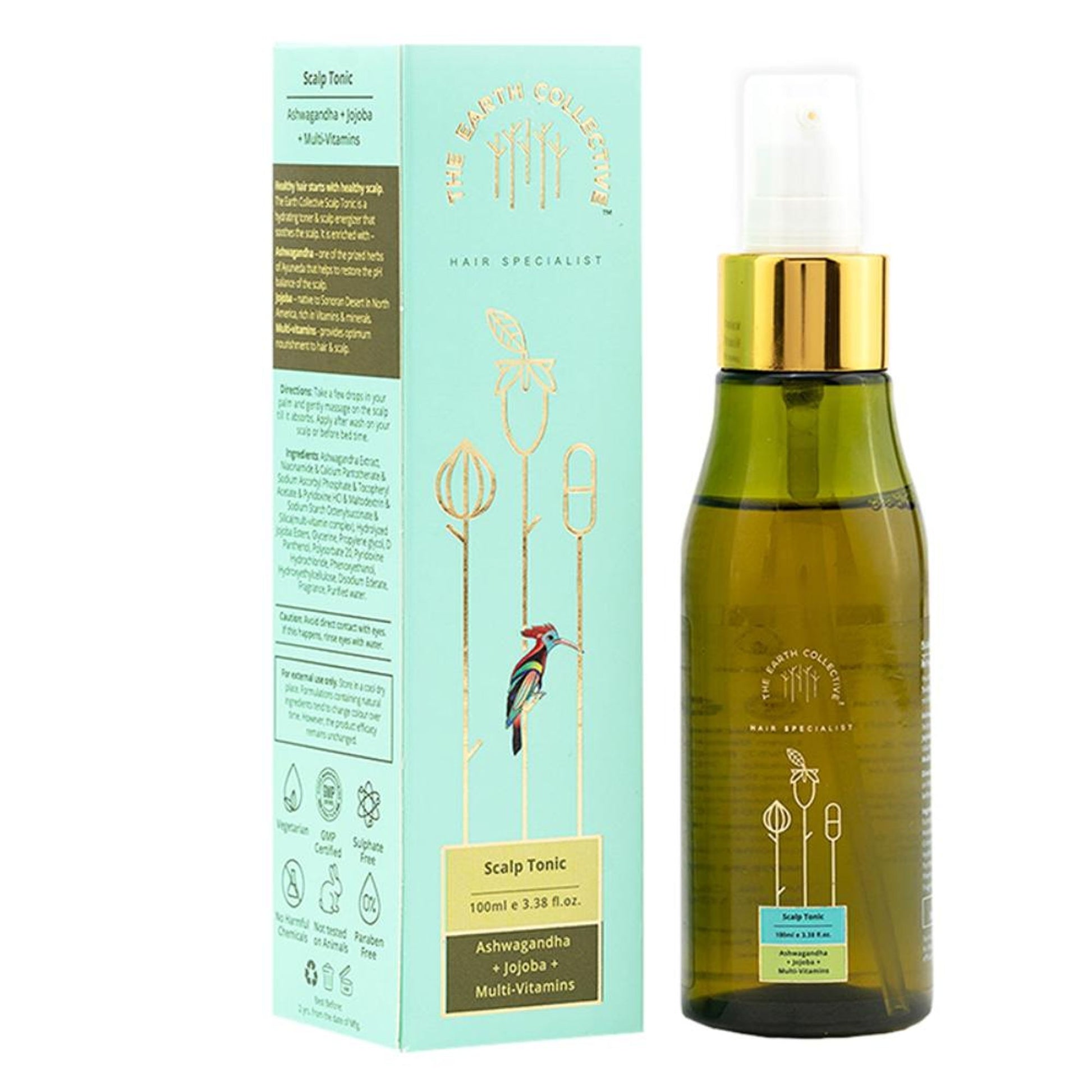 The Earth Collective Scalp Tonic ith Niacinamide- Hydrating & Nourishing Scalp Serum