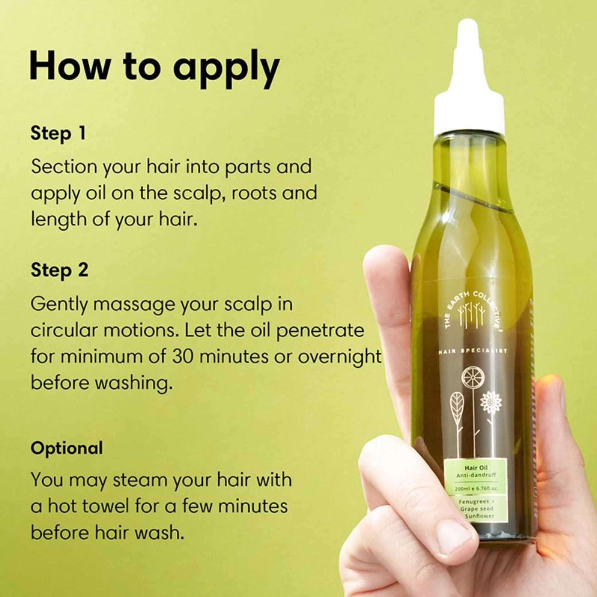 The Earth Collective Hair Oil, Anti Dandruff With Neem & Fenugreek