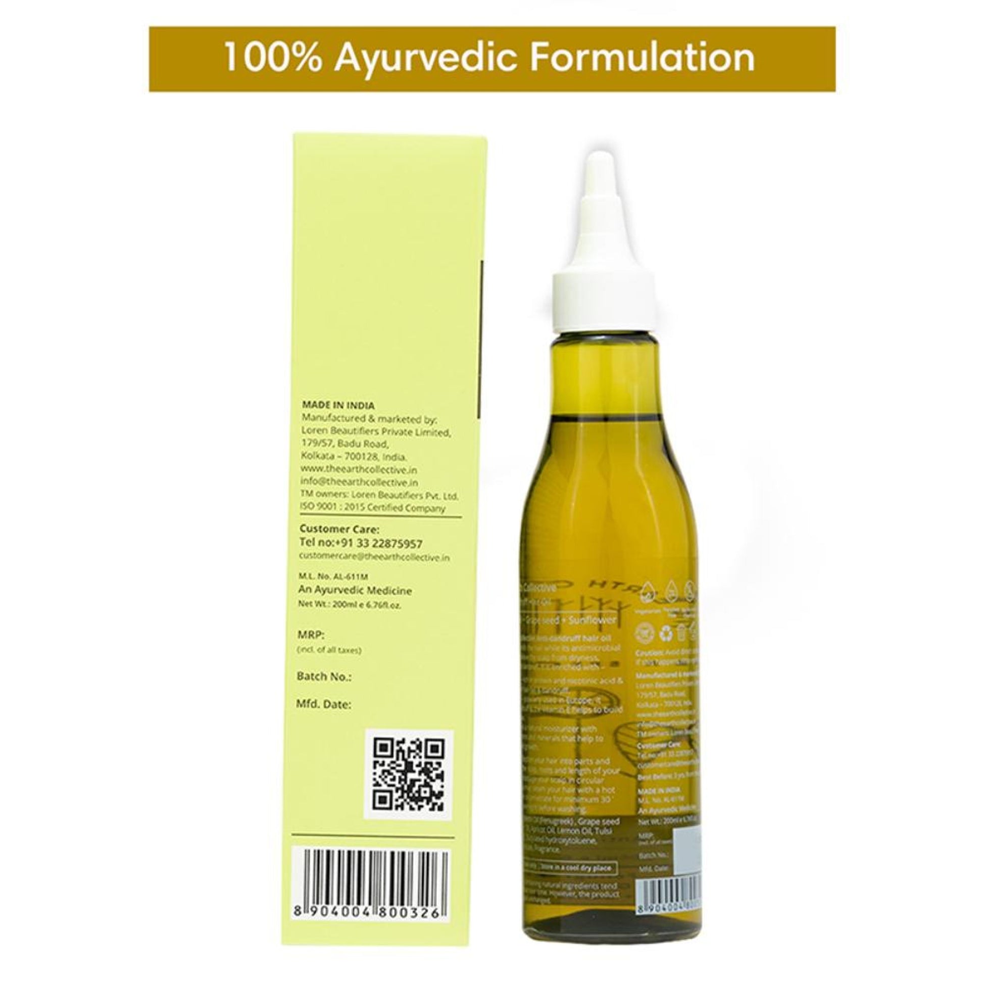 The Earth Collective Hair Oil, Anti Dandruff With Neem & Fenugreek