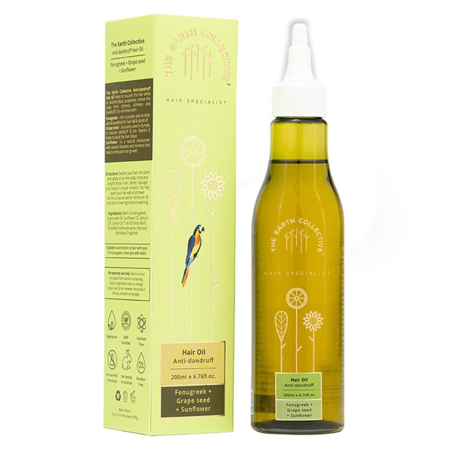 The Earth Collective Hair Oil, Anti Dandruff With Neem & Fenugreek