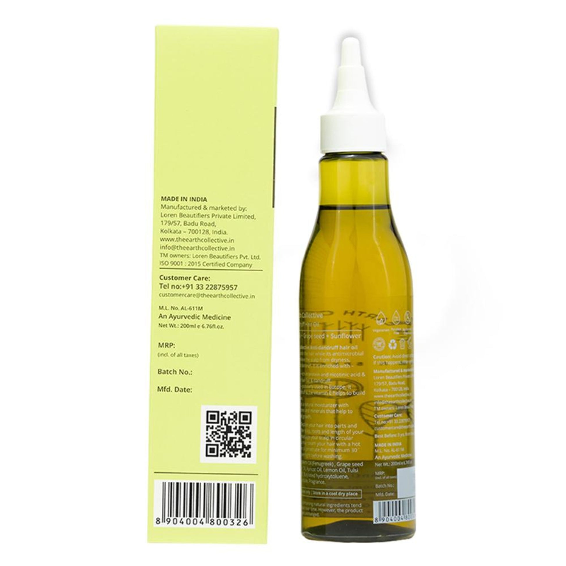 The Earth Collective Hair Oil, Anti Dandruff With Neem & Fenugreek