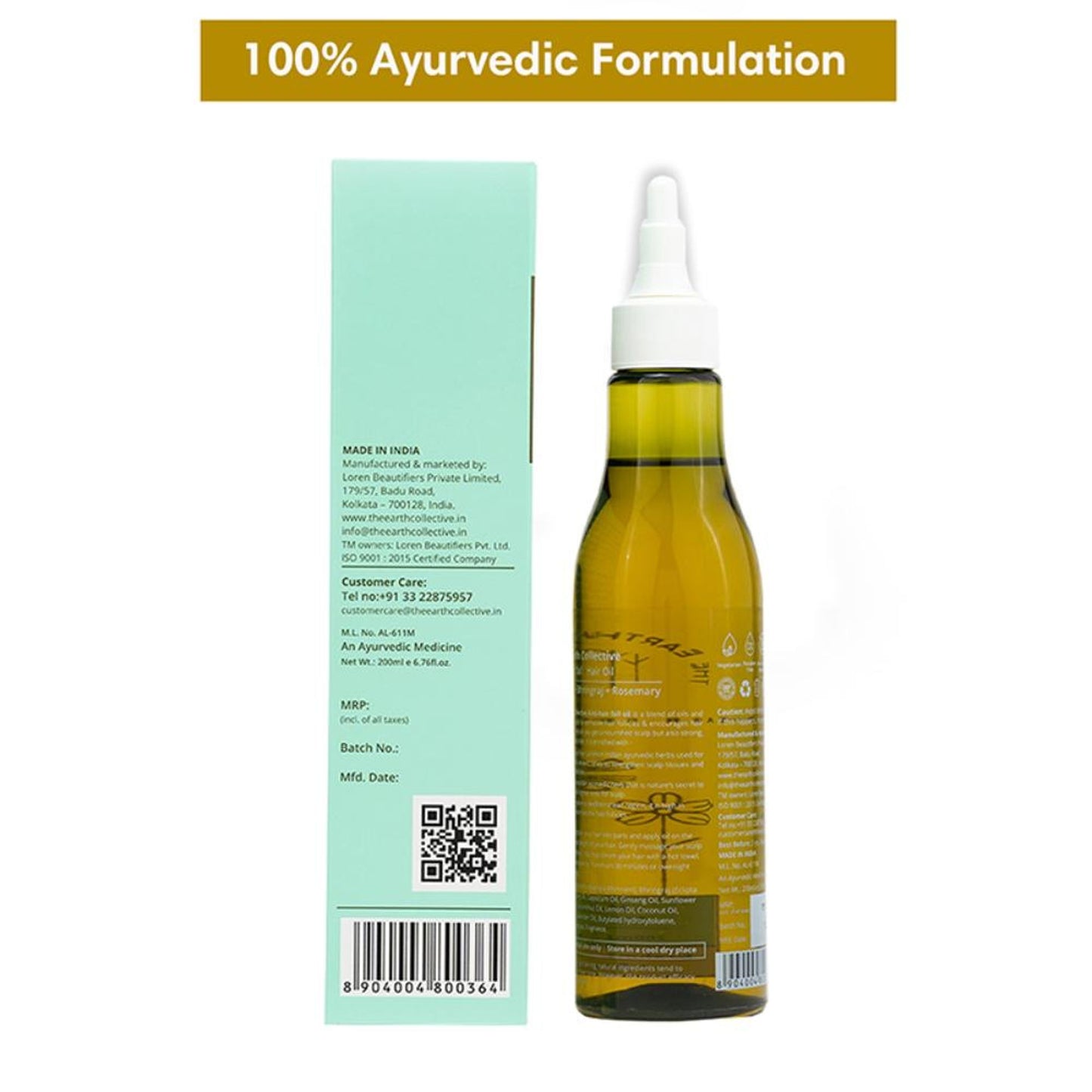 The Earth Collective Anti Hair Fall Hair Oil With Rosemary, Bhringraj & Brahmi