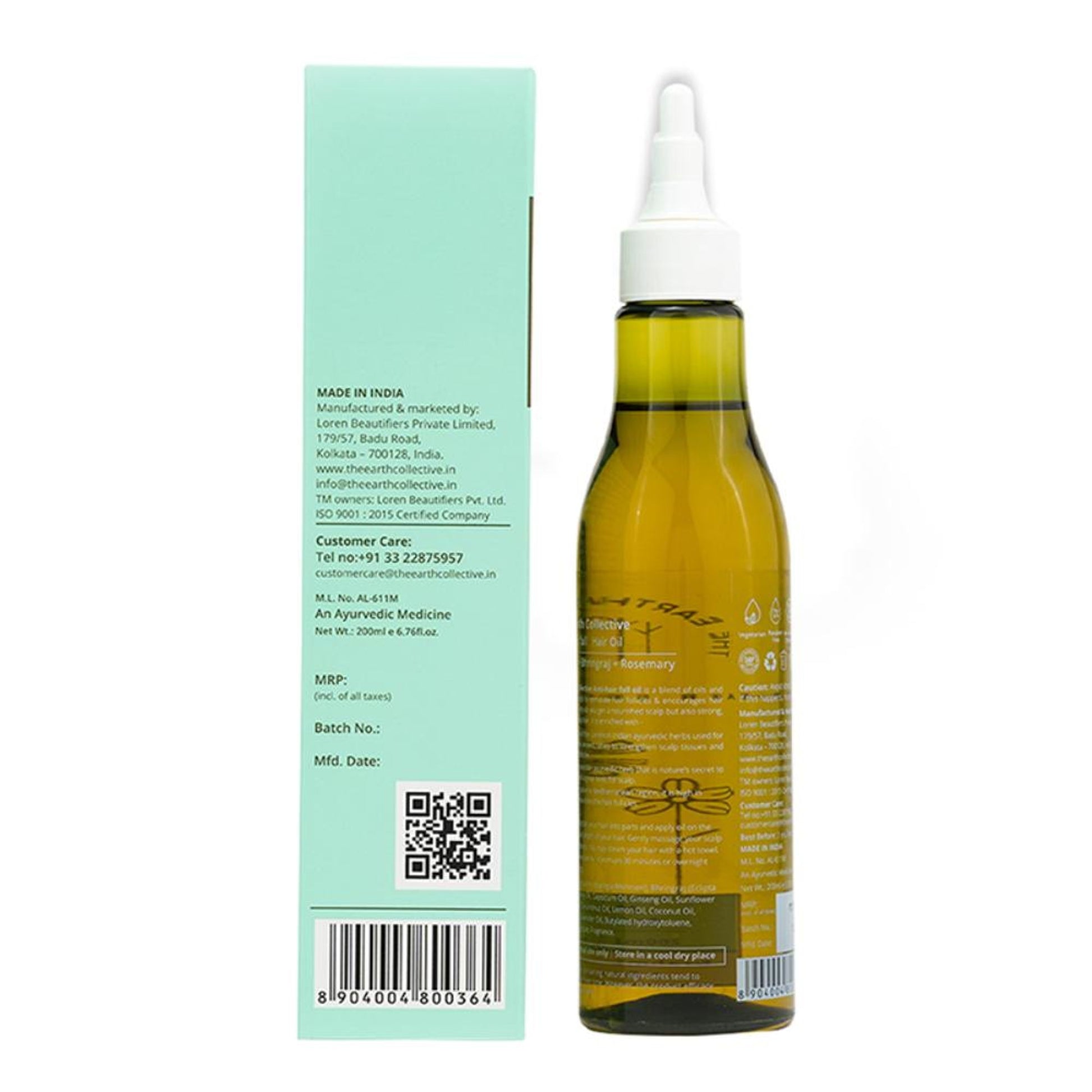 The Earth Collective Anti Hair Fall Hair Oil With Rosemary, Bhringraj & Brahmi