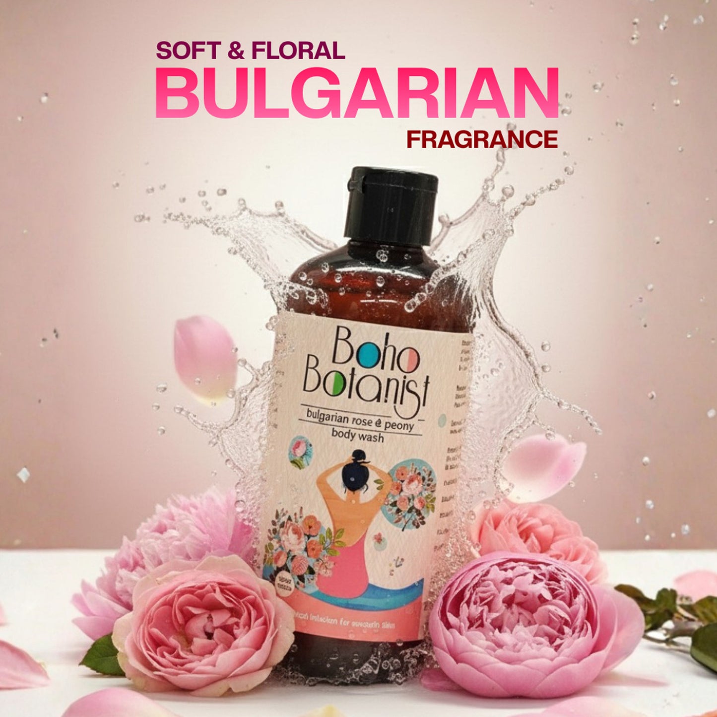 Boho Botanist Bulgarian Rose & Peony Body Wash