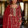 Dhiyona IE Ethnic Motifs Embroidered Sequinned Kurta with Palazzos & Dupatta