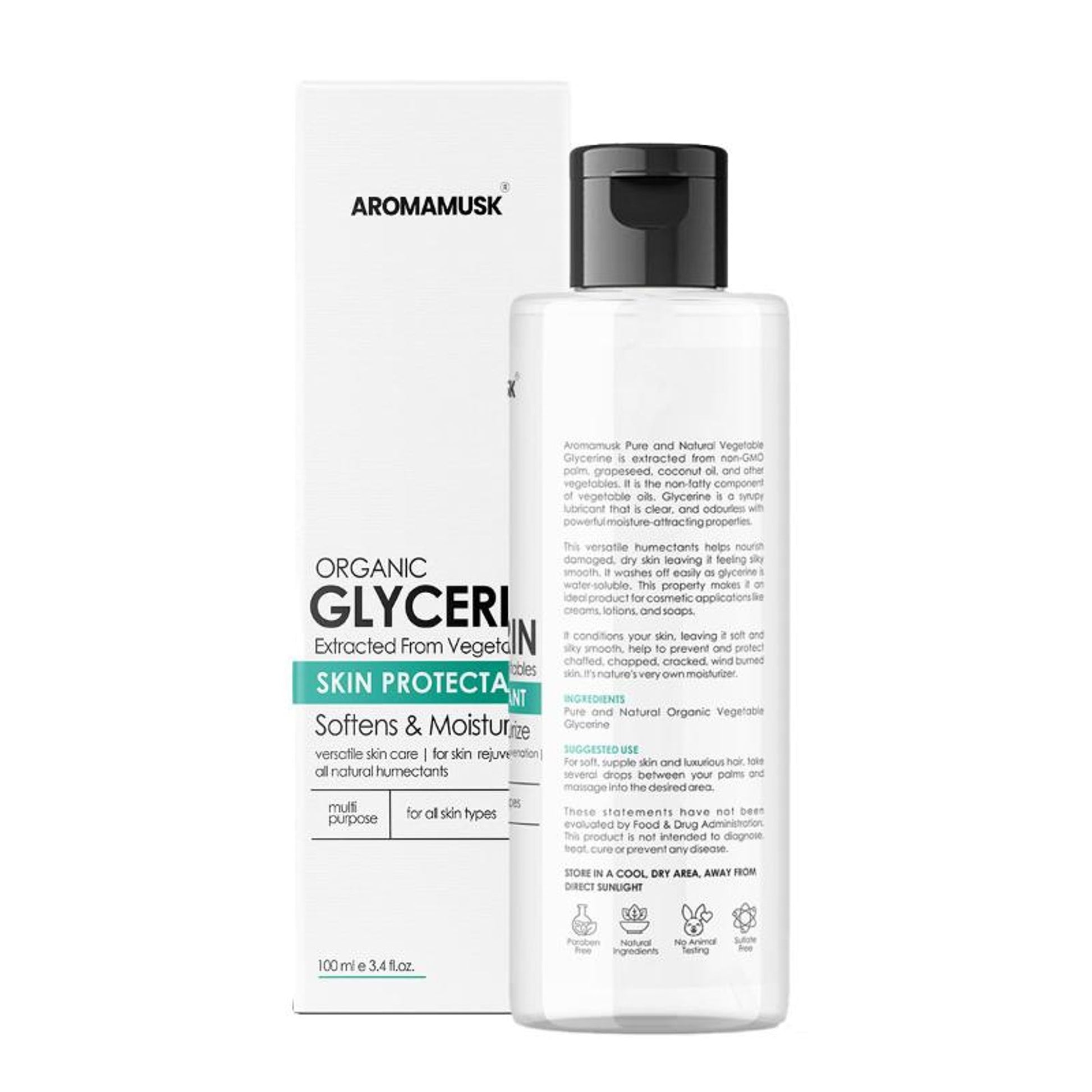 AromaMusk Organic And Pure Vegetable Glycerine For Face