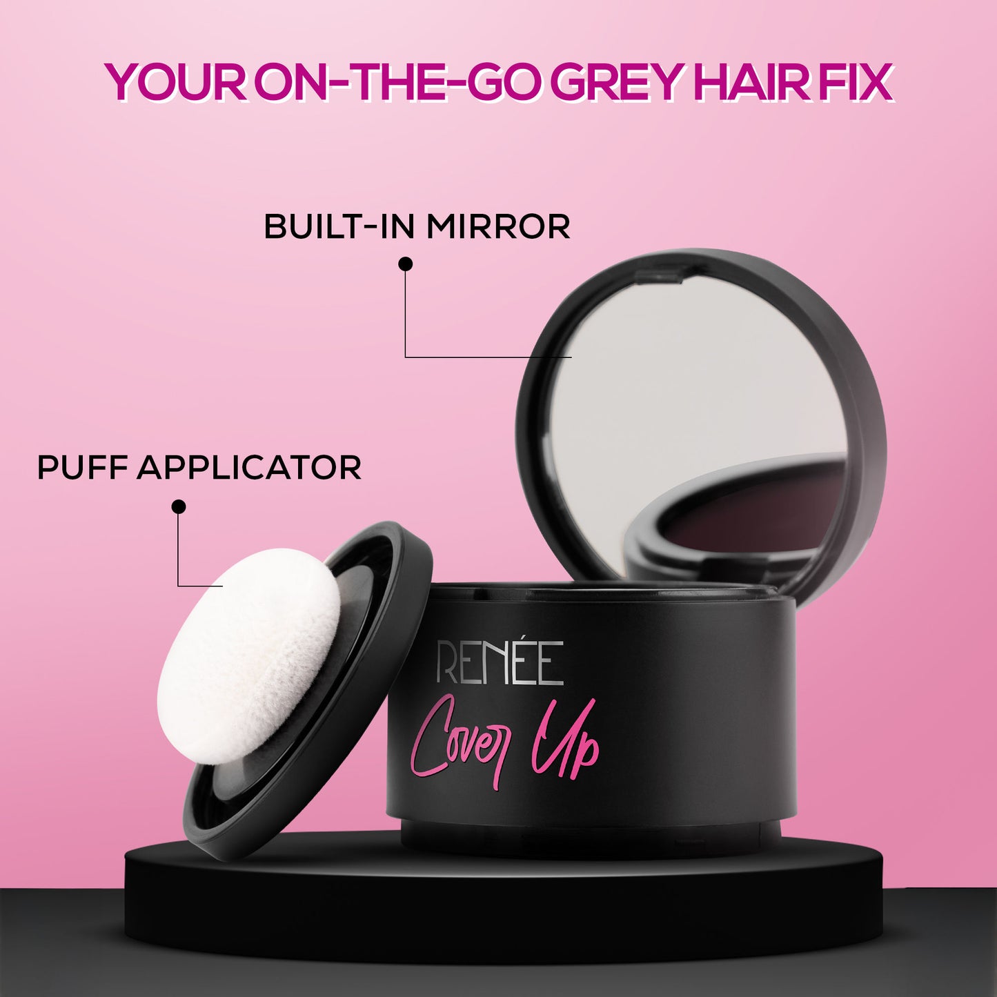 RENEE Cover-Up Hair Powder For Men & Women, For Instant Grey Hair Coverage & Root Touch-Up - Brown