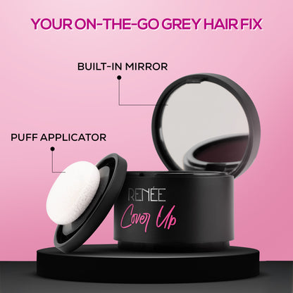 RENEE Cover-Up Hair Powder For Men & Women, For Instant Grey Hair Coverage & Root Touch-Up - Brown