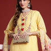 Dhiyona IE Women Embroidered Regular Thread Work Pure Cotton Kurta with Trousers & With Dupatta