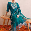 Dhiyona IE Women Floral Yoke Design Regular Gotta Patti Kurta with Trousers & With Dupatta