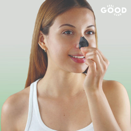 Feel Good Club Pack Of 3 Nose Strips For Skin Pore Cleansing Exfoliation With Charcoal & Aloe Vera