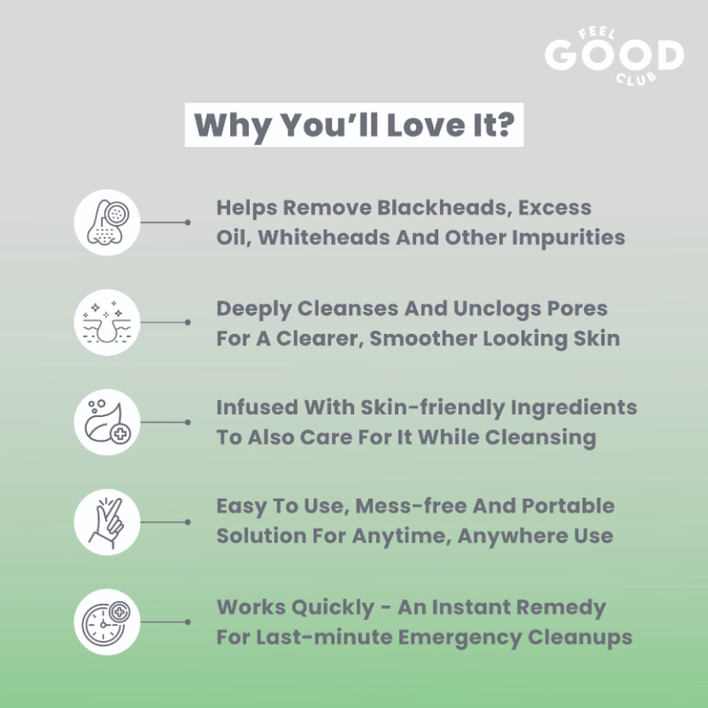 Feel Good Club Pack Of 3 Nose Strips For Skin Pore Cleansing Exfoliation With Charcoal & Aloe Vera
