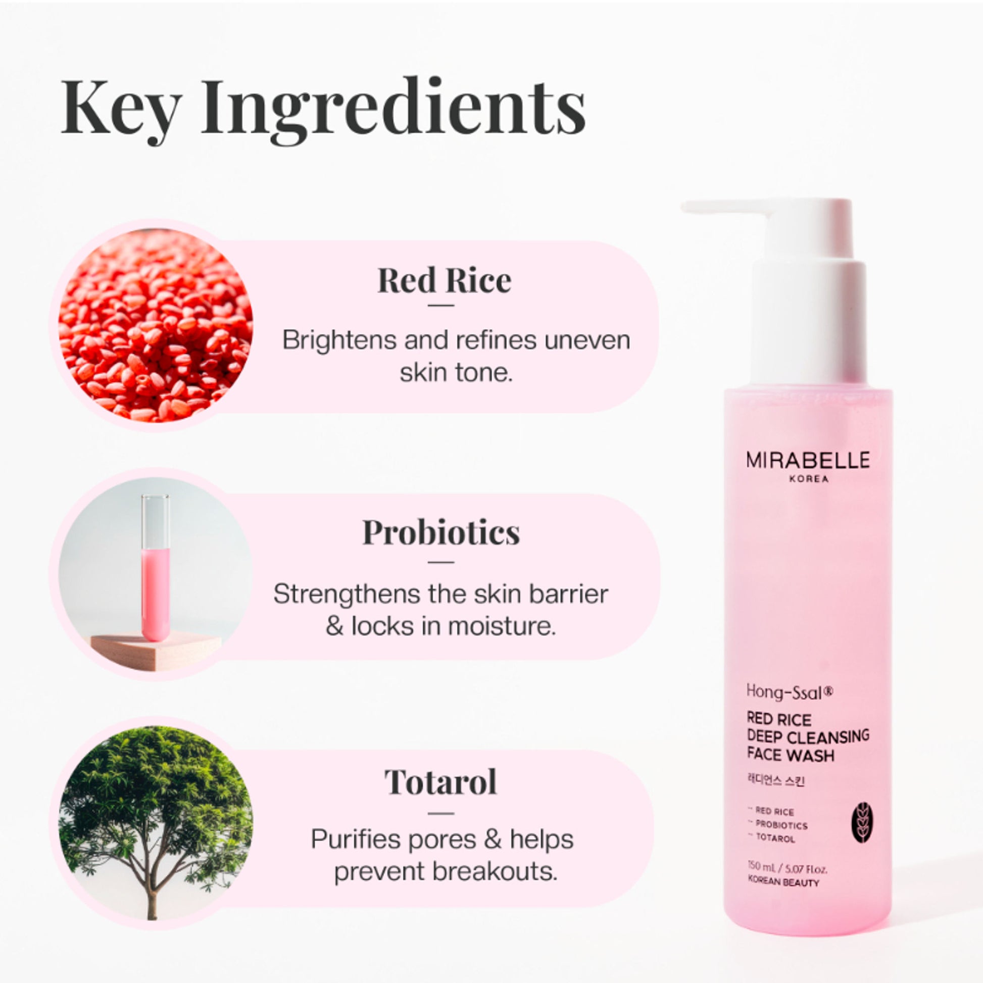 Mirabelle Korea Red Rice Deep Cleansing Face Wash