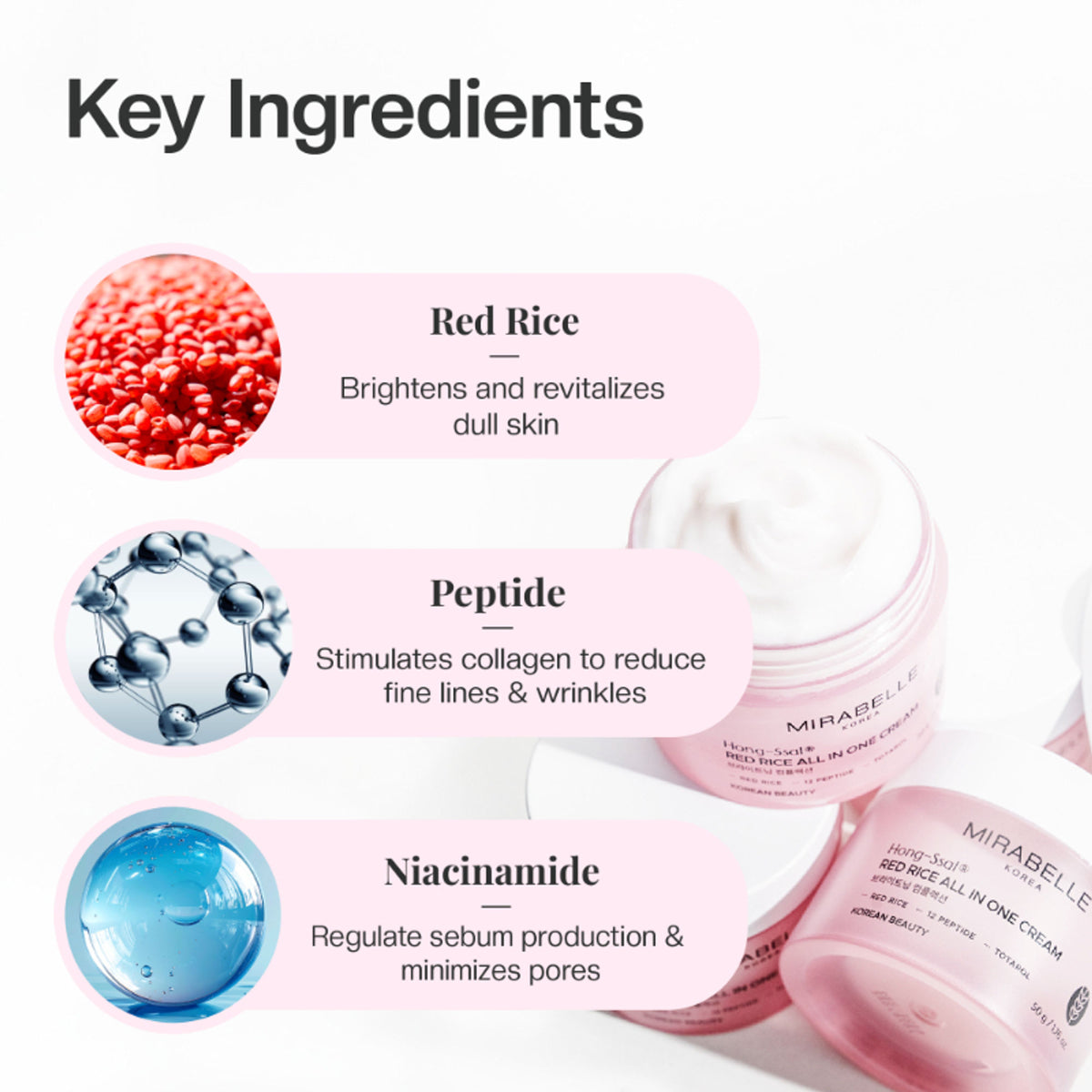 Mirabelle Korea Red Rice All In One Moisturing Cream