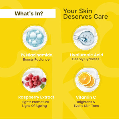 Swiss Beauty Care Glow Fusion Sunscreen SPF 50 PA++++ - 1% Niacinamide & Raspberry Extract