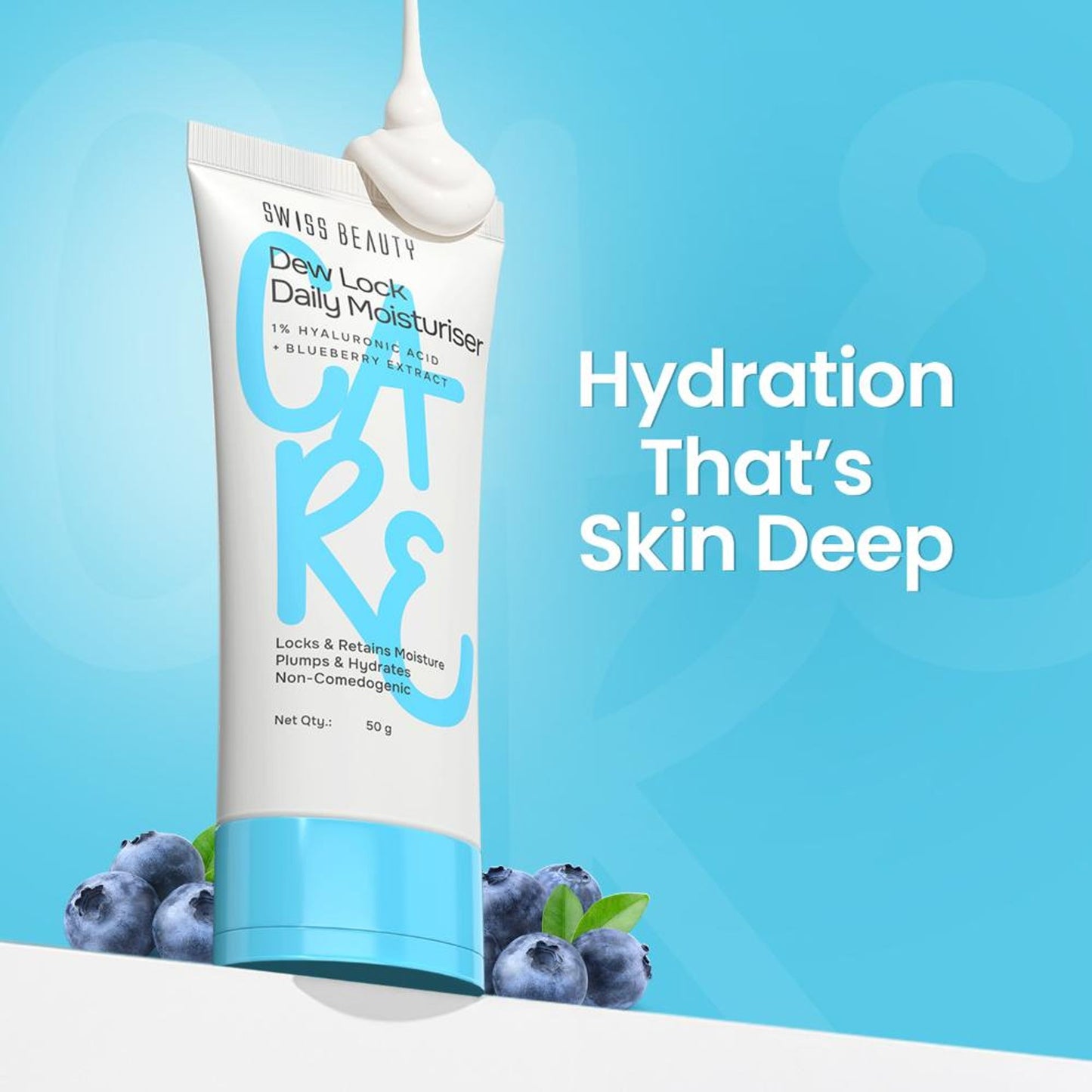 Swiss Beauty Care Dew Lock Daily Moisturiser - 1% Hyaluronic Acid & Blueberry Extract