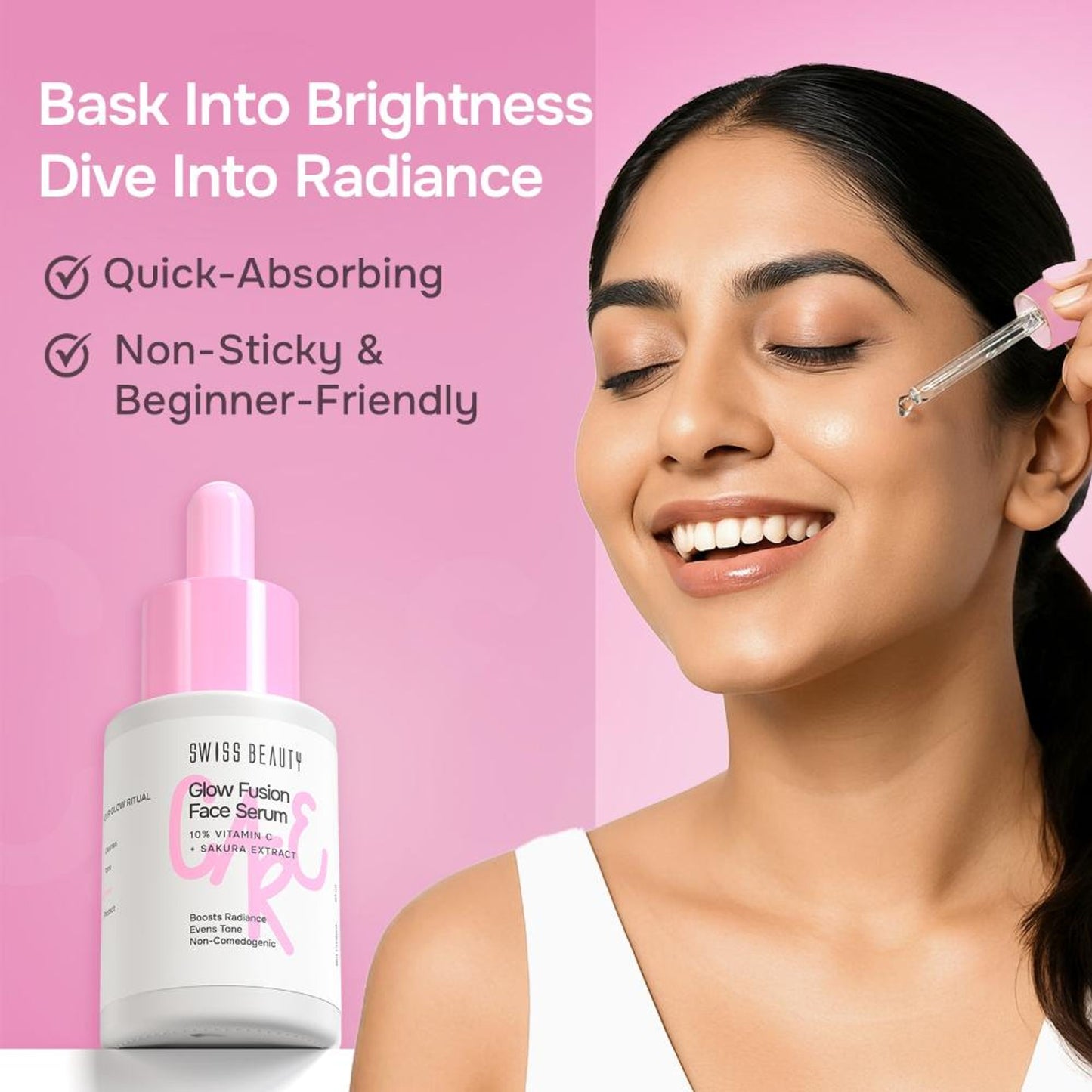 Swiss Beauty Care Glow Fusion Face Serum - 10% Vitamin C & Sakura Extract